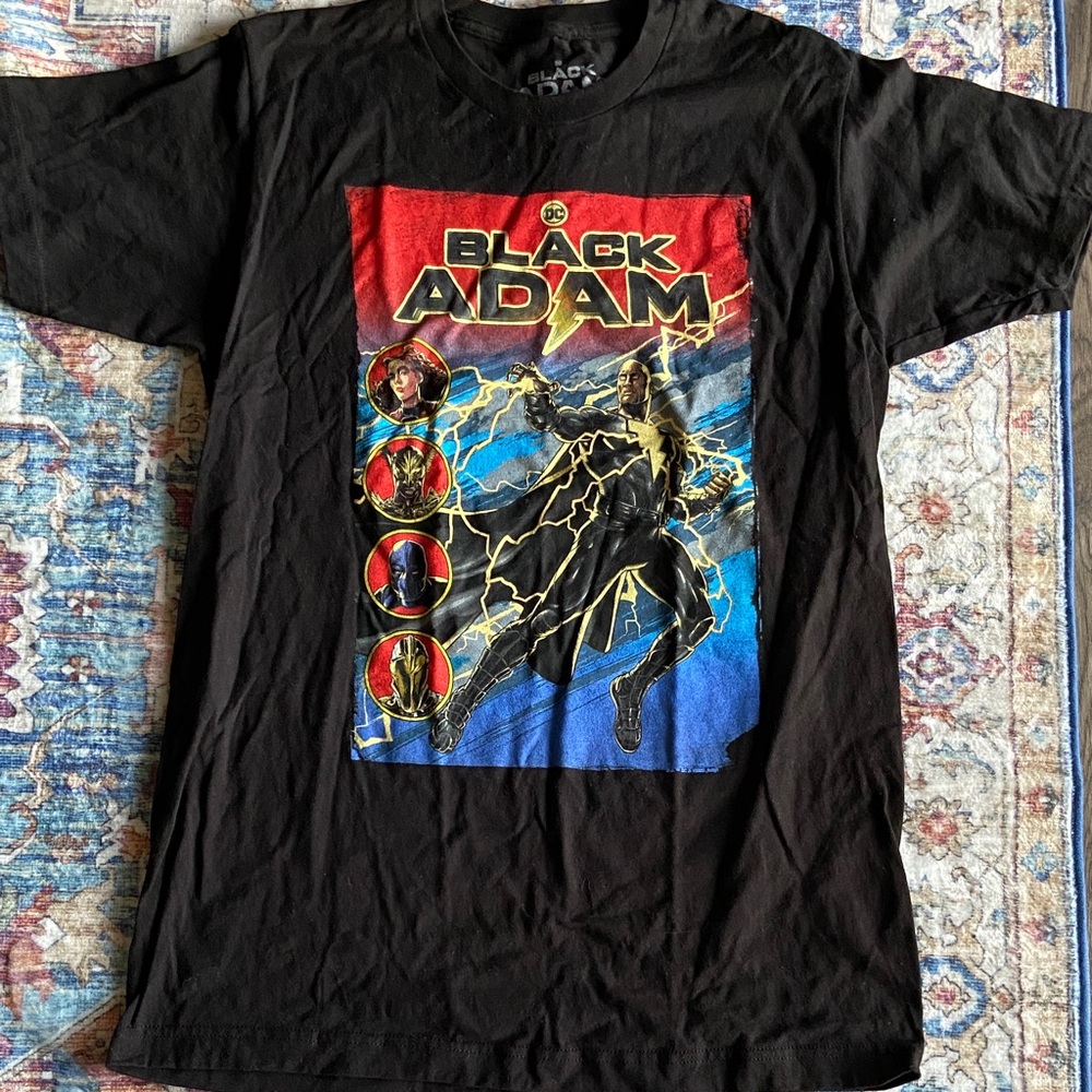 DC Comics Black Adam T-Shirt with Red and Blue Accents